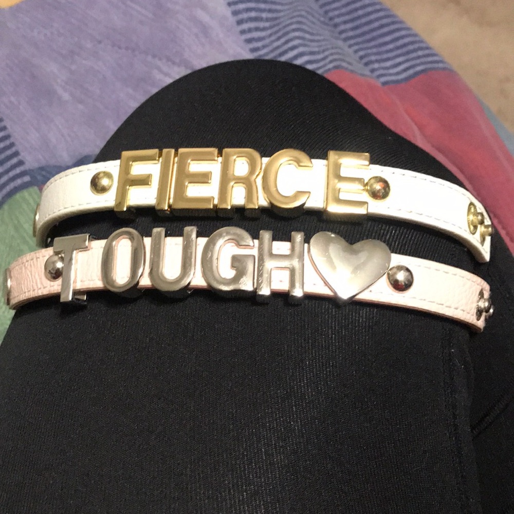 BCBGeneration leather affirmation bracelet